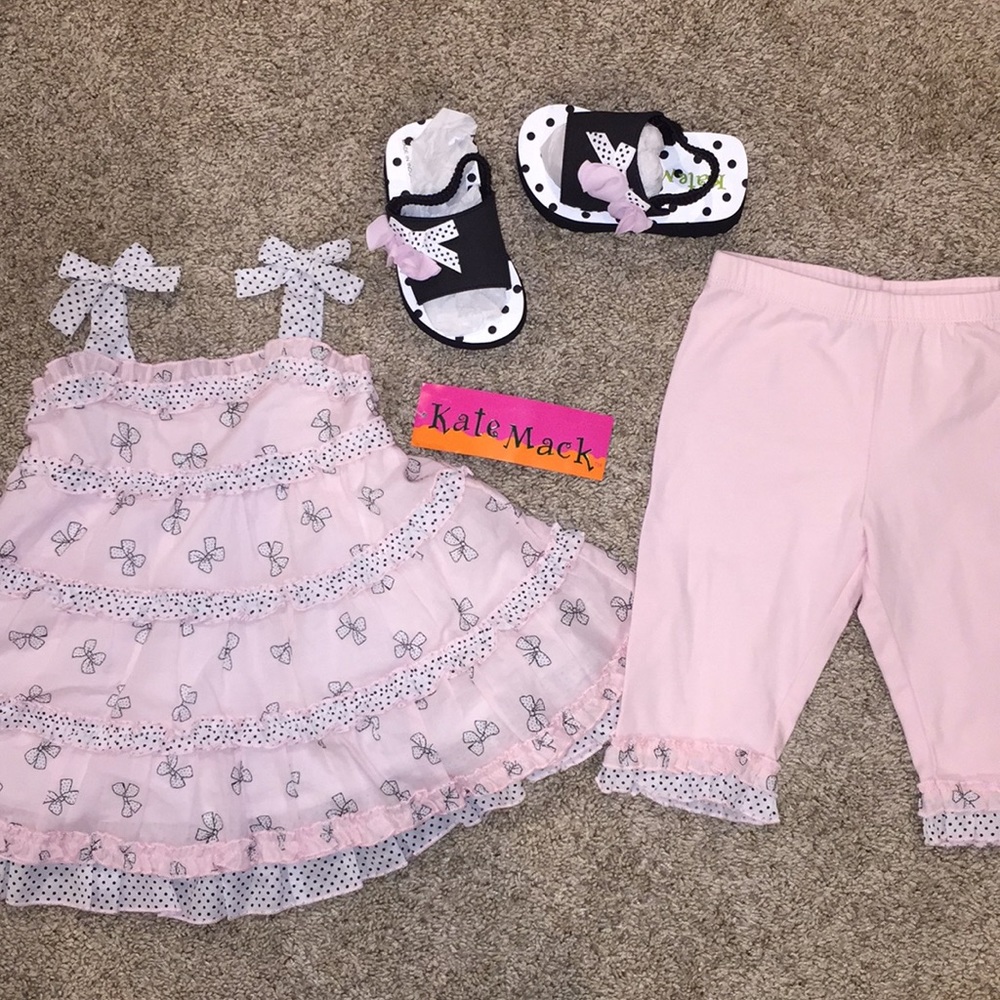 New Kate Mack Bow Peep Outfit with w/ Sandals Cute